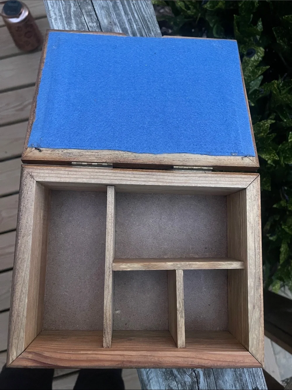 Vintage Handmade Wood Keepsake Jewelry Box